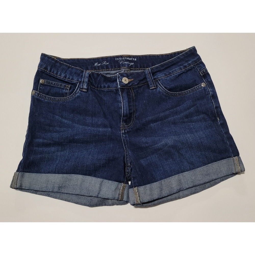 Women's Vintage Denverhayes Dark Denim Shorts Women's Size 4 Cuffed Hem Mid Rise